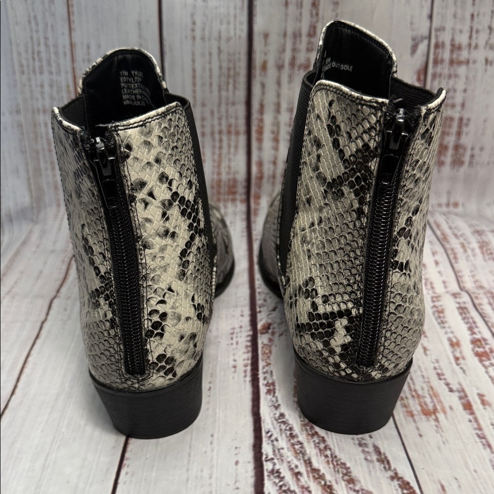 Esprit Leather Snakeskin Pattern Ankle Boots 11 - Picture 8 of 14